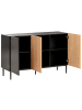 Beliani Sideboard BLYTHE in Schwarz/Braun - (W) 120 x (H) 76 x (L) 40 cm