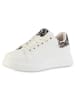 VAN HILL Plateau Sneaker Bianca in Beige Leo