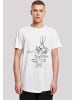 F4NT4STIC Long Cut T-Shirt Looney Tunes Bugs Bunny White Belly in weiß