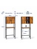 relaxdays Waschmaschinenschrank Braun/ Schwarz - (B)64 x (H)170 x (T)27 cm