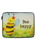 Mr. & Mrs. Panda Laptop Tasche Biene Happy Design mit Spruch in Weiß