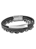 Adeliás Unisex Armband – Lederarmband aus Leder 19 cm in schwarz