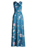 Vera Mont Abendkleid mit Blumenprint in Petrol/Pink