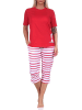 NORMANN kurzarm Capri Schlafanzug Top Leuchtturm - 72711 in rot