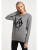 myMo ROCKS Damen Strickpullover in Grau Melange
