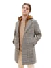 Tom Tailor Mantel in beige brown wool check