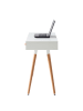 home24 home24 Schreibtisch (1er Set) - Braun / Weiß - MDF & Massivholz Eiche - 120.0 x 75.0 x 45.0 cm in Braun / Weiß