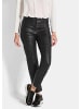 GOLDNER Slim Fit Leder-Hose Bella, hoher Bund in schwarz