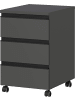 KADIMA DESIGN Rollcontainer Soft-Close 3 Schubladen, Bürocontainer "Stuttgart" in Graphit