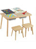 COSTWAY 3 tlg. Spieltisch Set 6 in 1 ab 3 Jahren in Hellbraun