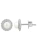 Adeliás Damen Ohrringe – Ohrstecker aus 925 Silber mit Süßwasserperle in silber