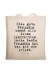 Mr. & Mrs. Panda Tote Bag Eine gute Freundin kennt... mit Spruch in Creme