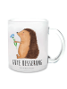 Mr. & Mrs. Panda Tasse Igel Blumen mit Spruch in Transparent
