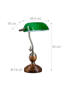 relaxdays Bankerlampe in Grün/Braun - (B)26,5 x (H)43 x (T)18 cm