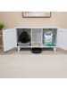 relaxdays Katzenschrank in Weiß - (B)120 x (H)65 x (T)52 cm