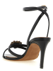 Dolce & Gabbana Schwarz Kalbsleder Stiletto Absatz Sandalen