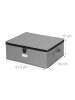 relaxdays 2 x Aufbewahrungsbox für Geschirr "Tassen" in Grau - (B)41,5 x (H)17 x (T)34 cm