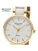 Regent Analog-Armbanduhr Regent Metallarmband gold, weiß klein (ca. 30mm)