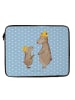 Mr. & Mrs. Panda Laptop Sleeve Bären mit Hut ohne Spruch in Blau Pastell