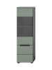 ebuy24 Vitrinenschrank Canu Staubgrün 36 x 33 cm