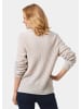 GOLDNER Kurzgröße:  Strickjacke Cardigan, hochwertige Rippenstruktur in stein