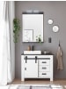 Furn.Design Badmöbel-Set 4-teilig weiß Pinie, anthrazit, Kombination mit Waschbecken und LED