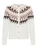 Laura Scott Strickjacke in weiß-rosa-braun gemustert