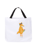 Mr. & Mrs. Panda Shopping Bag Fuchs Blumen ohne Spruch in Weiß