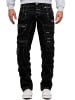 KOSMO LUPO Herren Regular Fit Jeans Mid Waist in Black