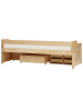Beliani Tagesbett ROYVILLE in Braun - (W) 96 x (H) 69 x (L) 206 cm