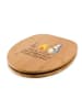 Mr. & Mrs. Panda Holz Toilettendeckel Pinguin Lagerfeuer mit Spruch in Braun