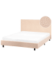 Beliani Doppelbett ALBI in Beige/Schwarz - (W) 135 x (H) 94 x (L) 211 cm