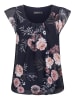 Cloud5ive Cloud5ive Damen Cloud5ive Damen Chiffon Top 2-lagig Blumen Muster in navyblue
