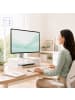 relaxdays Monitorständer in Weiß - (B)35 x (H)10 x (T)20 cm
