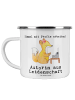 Mr. & Mrs. Panda Emaille Tasse Autorin Leidenschaft mit Spruch in Weiß