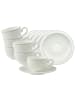 Villeroy & Boch 6er Set Kaffeetassen mit Untertassen Gray Pearl 120 ml weiß in weiß