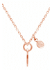 Gemshine Kette mit Anhänger Herz Pfote: Hund, Katze ROSENQUARZ in rose gold coloured