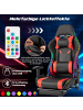 COSTWAY Gaming Stuhl mit RGB-LED-Leuchten in Rot