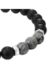 True Rebels Armband Edelstahl Achat in schwarz