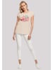 F4NT4STIC Extended Shoulder T-Shirt Pink Cute Weihnachten Tree Balls in Whitesand
