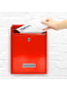 relaxdays Briefkasten in Rot - (B)35 x (H)26,5 x (T)8,5 cm
