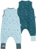 normani Baby Schlafsack 2er Set 1.0 TOG + 2.5 TOG für Sommer und Winter in Blau