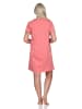 NORMANN Damen Nachthemd kurzarm mit Rundhals und Front-Print - 87864 in apricot
