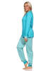 NORMANN interlock Schlafanzug Pyjama Bündchen & Knopfleiste - 80694 in mint