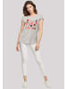 F4NT4STIC Extended Shoulder T-Shirt Cute Herzen Variety Valentinstag in grau meliert