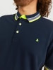 Jack & Jones + Fit Polo Shirt JJEPAULOS Sommer Hemd Pique in Dunkelblau-3