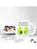 Mr. & Mrs. Panda Teetasse aus Glas Avocado Pärchen mit Spruch in Transparent