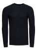 Rusty Neal Grobstrick Slim Fit Rundhals-Pullover in Marine