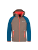 Trollkids Softshell Jacke Zip Off "Rondane" in Mokkabraun/Atlantisblau/Orange