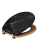 5five Simply Smart WC-Sitz LEA, Marmor-Optik, Standard-Abstand in Schwarz, 36 x 42,5 x 5,3 cm